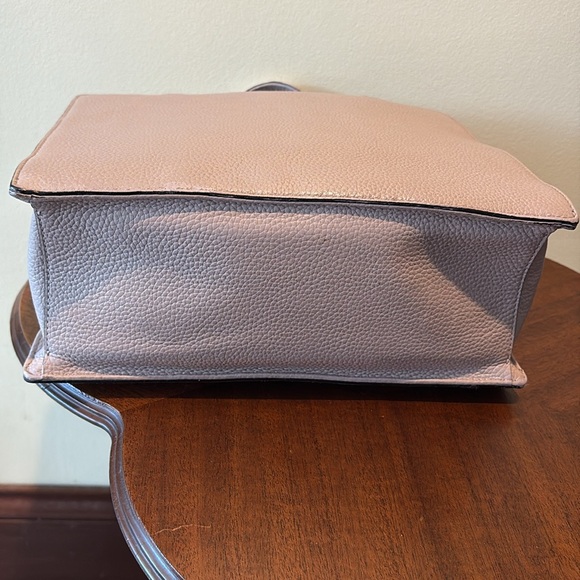 Kate Spade  Satchel  Crossbody bag pebbled leather  pinkish gray  bowfront  EUC - Picture 8 of 16